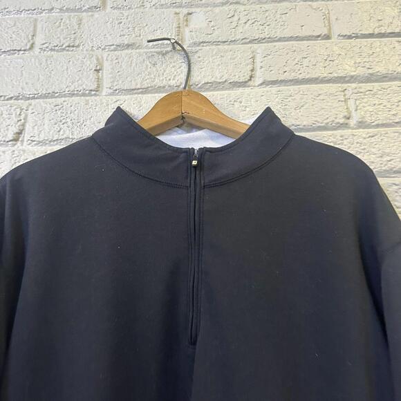 Footjoy Sport Windbreaker XXL Black Waffle 1/4 Zip Golf‎ Pullover Jacket Vintage - Picture 1 of 4